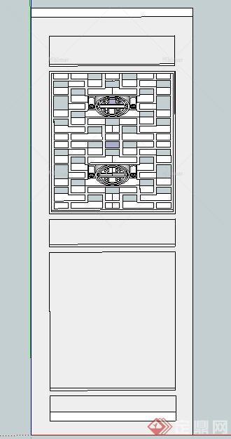 某中式风格窗花格su模型