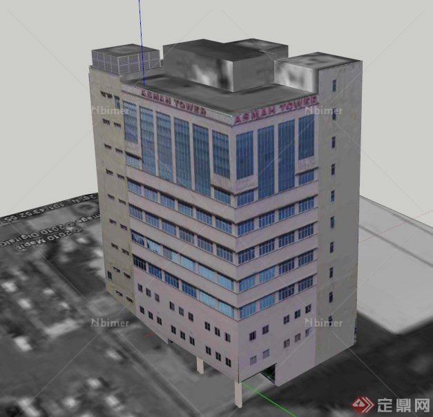某栋小高层办公大楼建筑设计SU模型