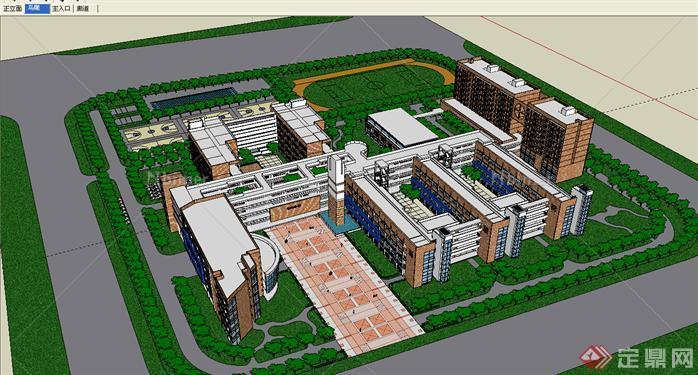 中小学校规划建筑设计SU模型