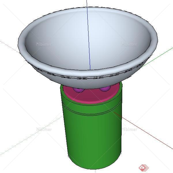 园林景观之圆柱底花钵设计方案su模型