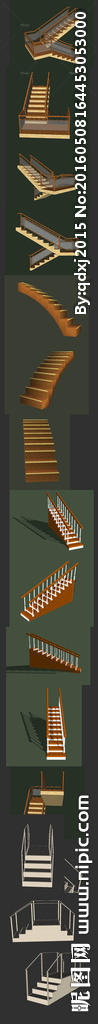 四款精美实用楼梯的SU模型图片