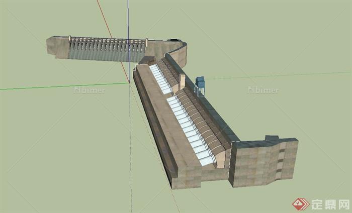 某水库大坝设计SU模型
