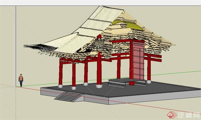 某古典中式园林古建设计SU模型