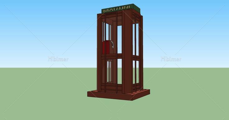 城市家俱-电话亭(79270)su模型下载