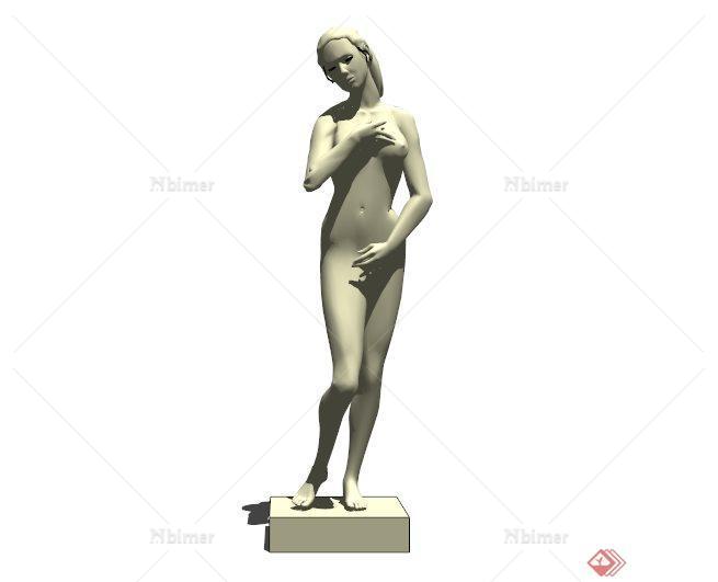 年轻女性人体雕塑设计SU模型[原创]
