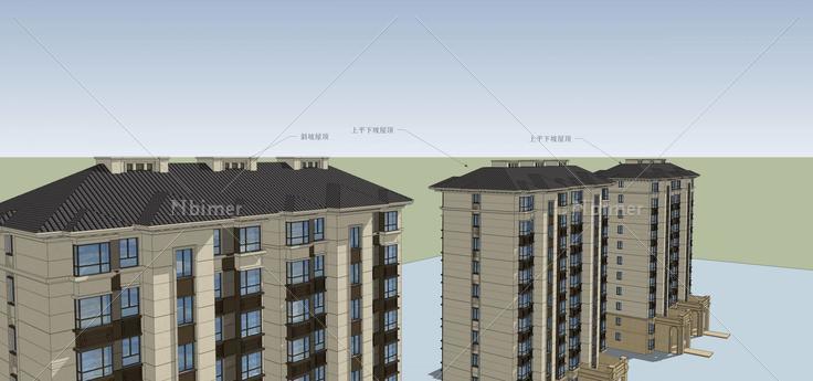 精细法式小高层住宅(79530)su模型下载