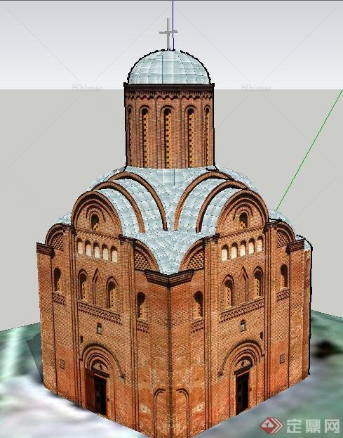 某地欧式风格教堂建筑设计SU模型