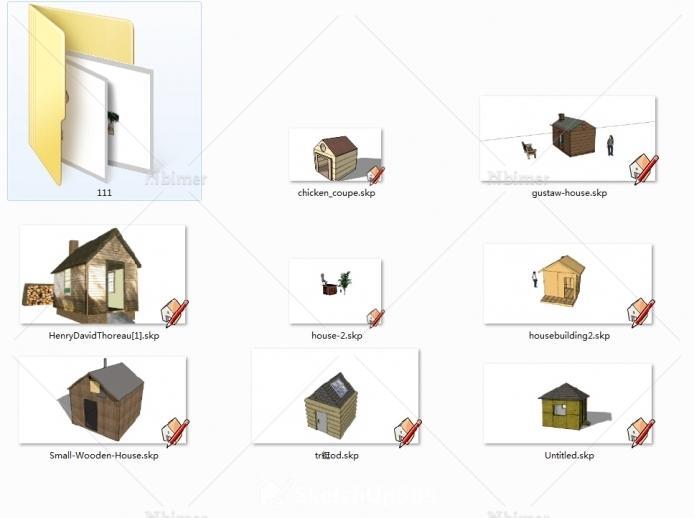 新整理出的几个庭院小木屋模型,附SketchUp模型下