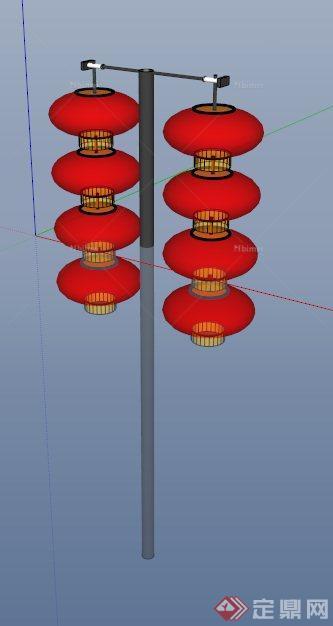 灯笼式街灯设计SU模型