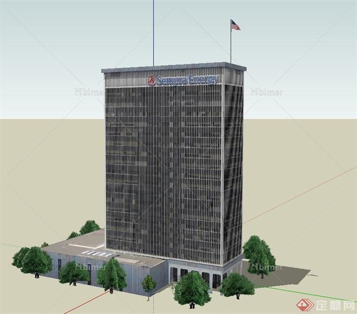 现代某高层综合办公楼建筑设计SU模型