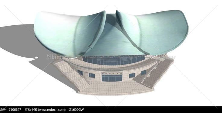 翅膀造型体育馆模型