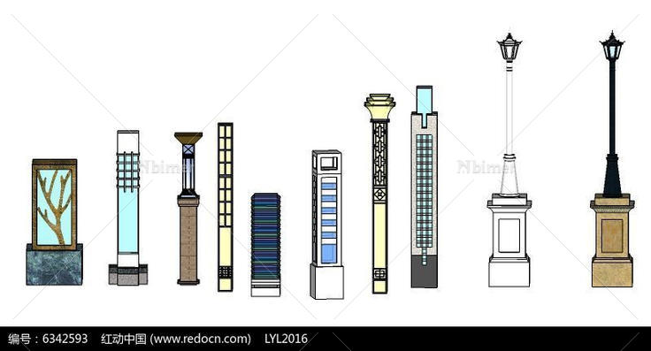 十款石柱造型灯柱