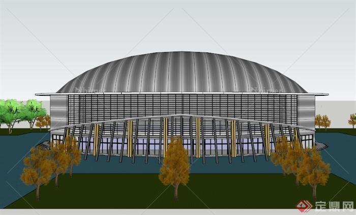 现代独特体育馆建筑设计SU模型