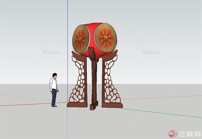 古典中式鼓设计su模型