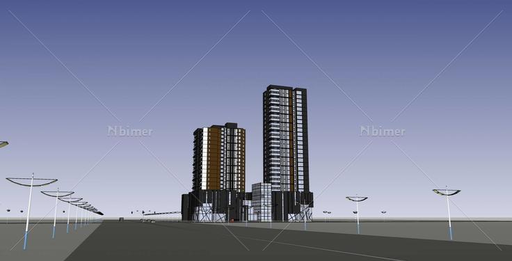 现代高层综合楼(31329)su模型下载
