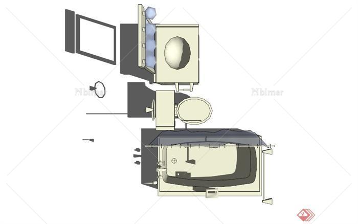 卫生间家具组合设计SU模型