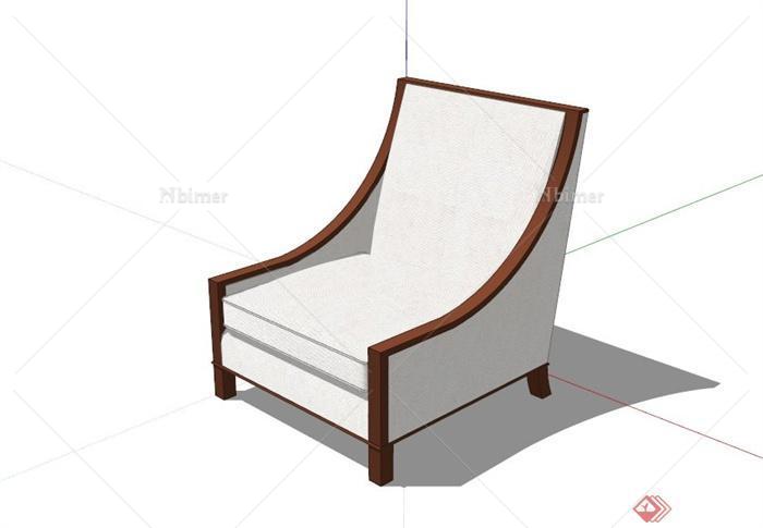 现代单人沙发椅子设计SU模型素材[原创]