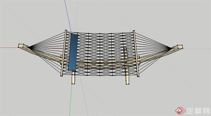 室外吊床设计su模型素材