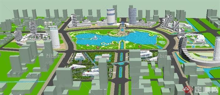 现代城市旅游发展总体规划建筑景观su模型[原创]