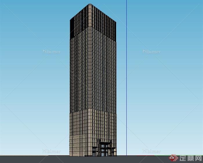 某新古典风格高层酒店办公综合建筑设计SU模型[原