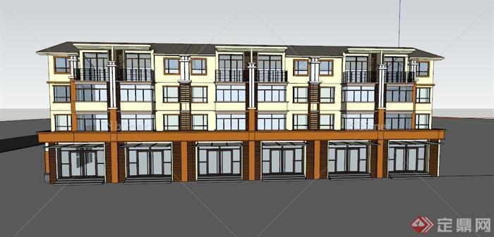 某现代中式住宅小区楼盘模型SU模型