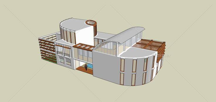 现代风格别墅(80943)su模型下载