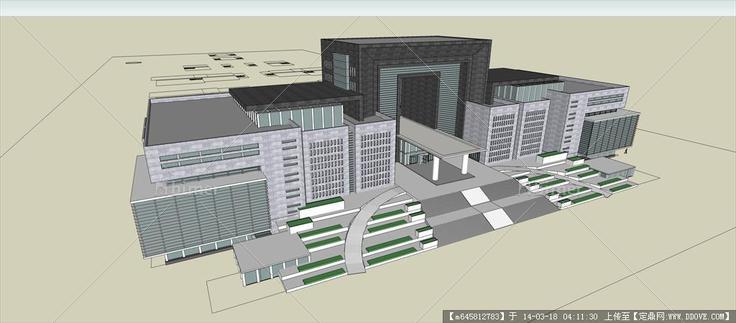 Sketch Up 精品模型---现代风格政府办公楼
