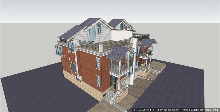 小别墅建筑精致su模型