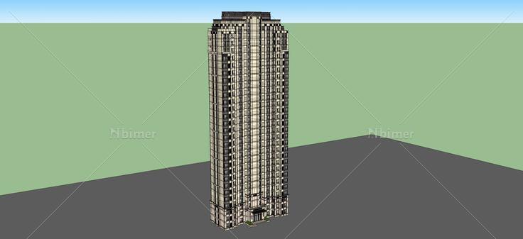 古典风格高层住宅(54937)su模型下载