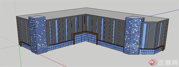 某简单综合楼建筑设计SU模型