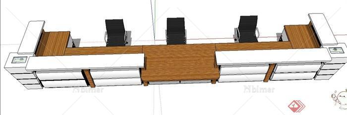 室内服务台设计SU模型
