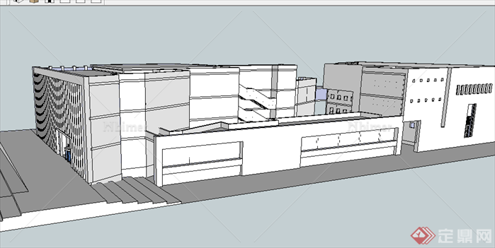 某现代风格博物馆建筑设计SU模型素材32