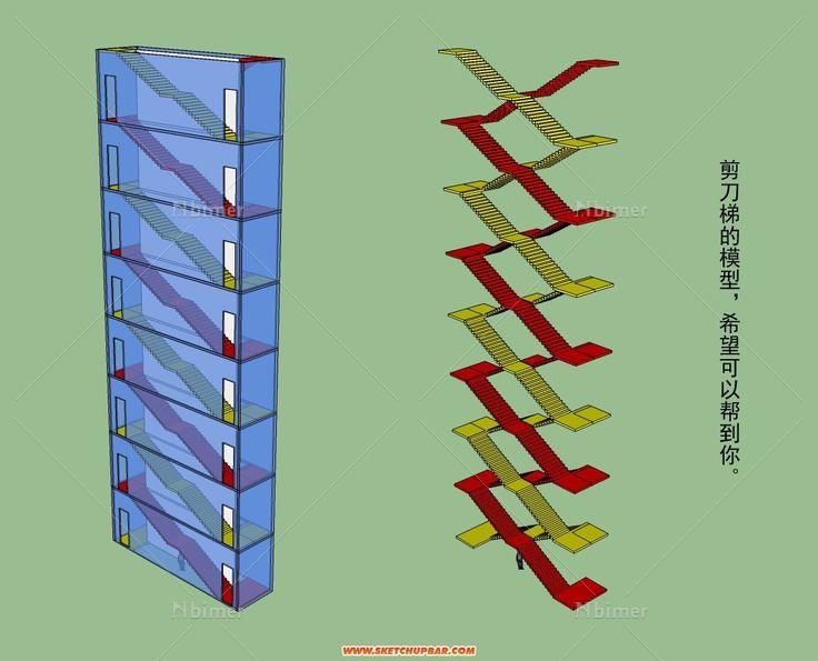 剪刀梯的模型