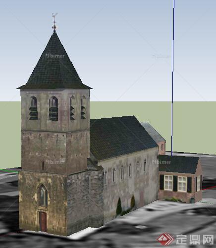 某欧式风格教堂建筑设计方案su模型