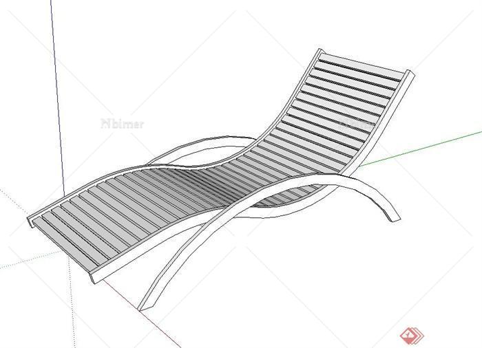一把躺椅设计SU白模
