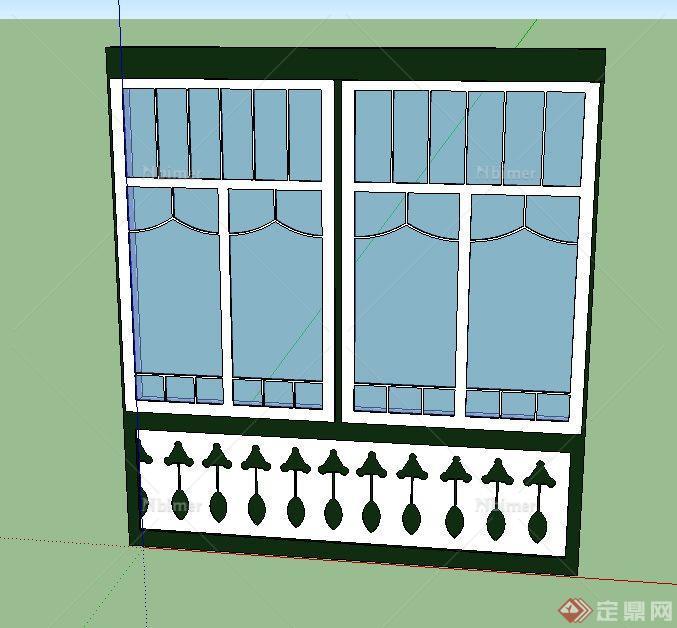 两扇窗子设计SU模型