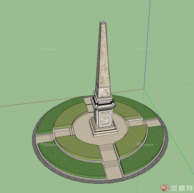 景观柱纪念碑设计SU模型