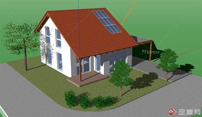 乡村生态住房建筑设计SU模型