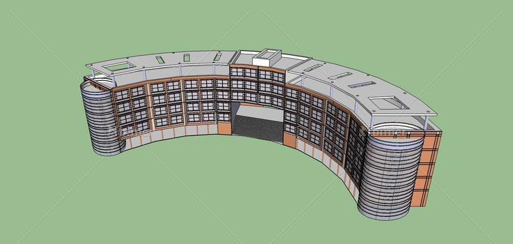 现代风格教学楼(75543)su模型下载