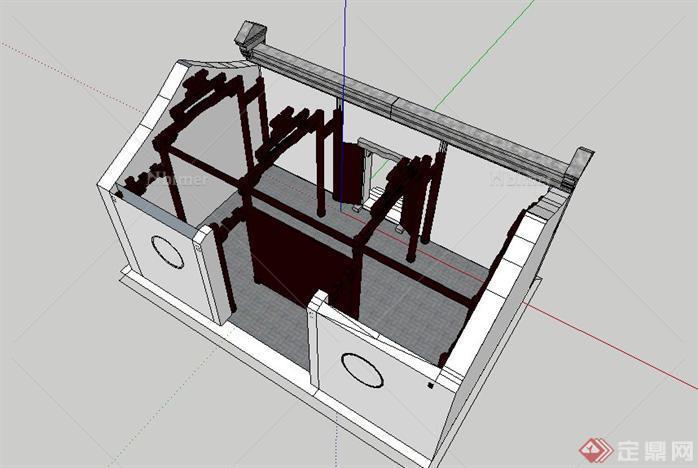 古建筑进殿su模型