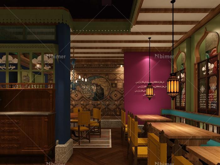 某新疆餐厅室内装修设计SU模型+3DMAX模型+JPG效
