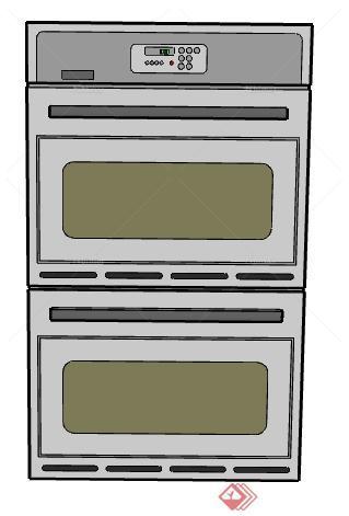 一个炉壁厨卫设施设计的SU模型