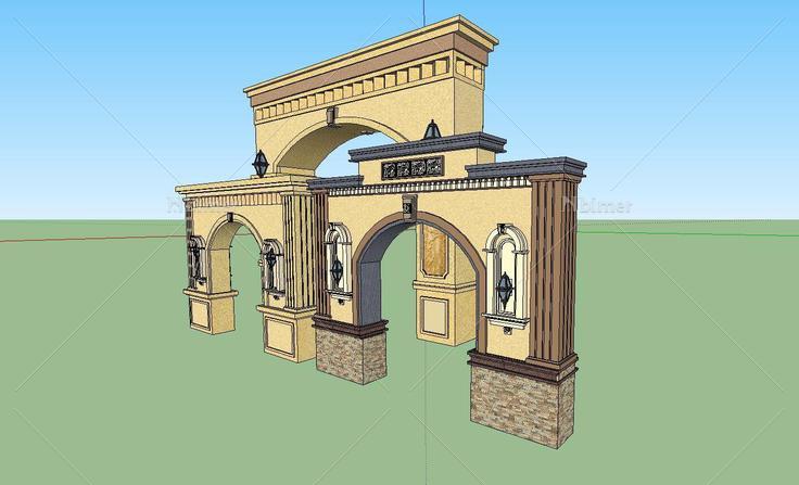 精品大门su草图大师模型7(140680)su模型下载