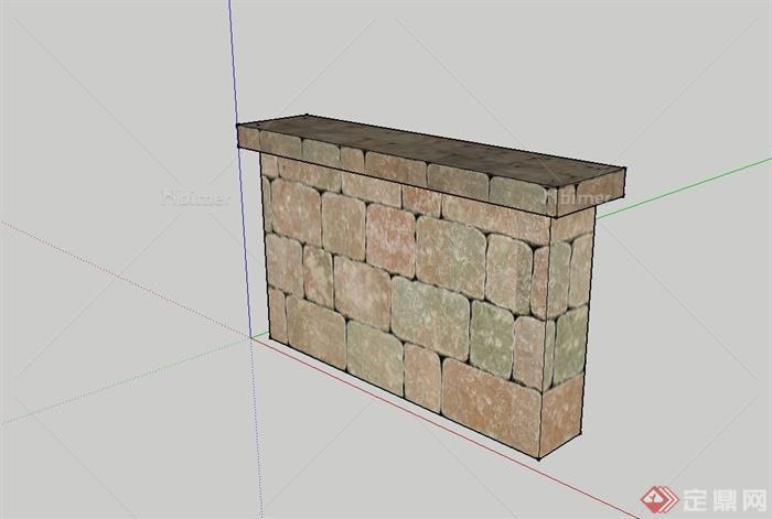 一堵围墙设计SU模型