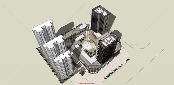 网上分享的一个很不错商业综合体附模型。高端大