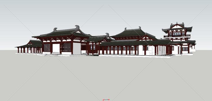 古典寺庙建筑及完整规划