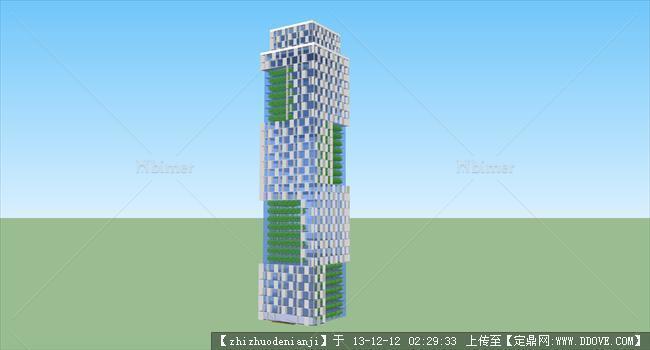 sketch up 高层办公建筑模型