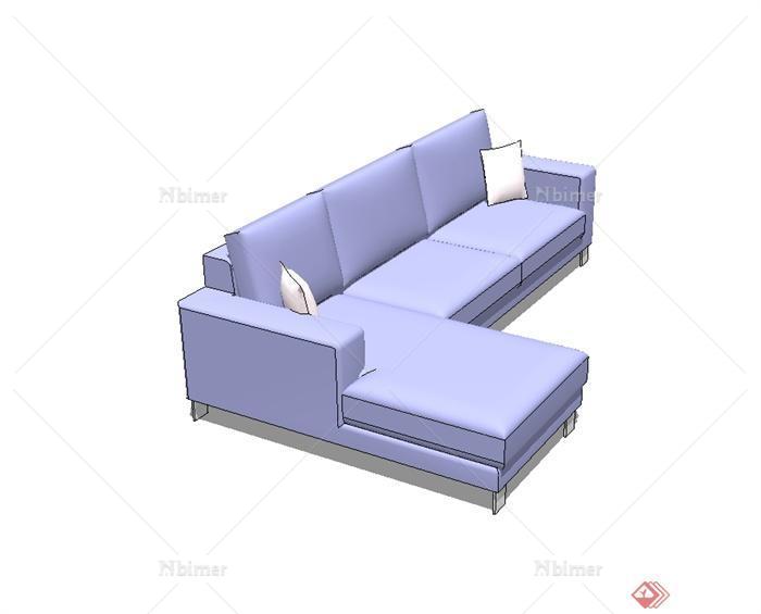 现代风格简单的室内沙发设计SU模型[原创]