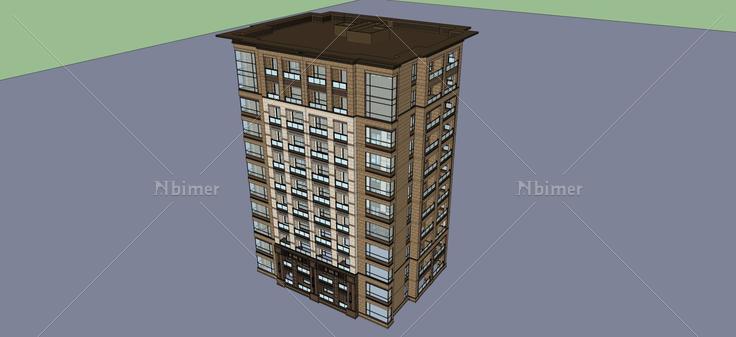 古典风格高层住宅(49590)su模型下载