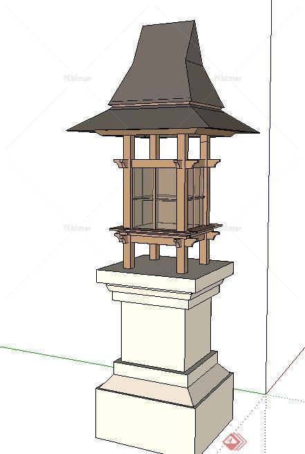 园林景观节点庭院灯箱设计SU模型